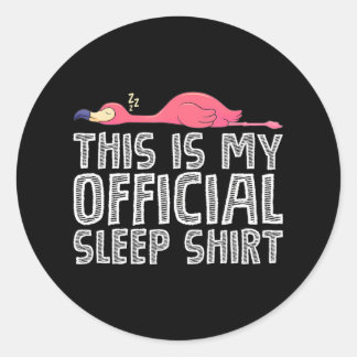 Flamingo sleep my official sleep classic round sticker