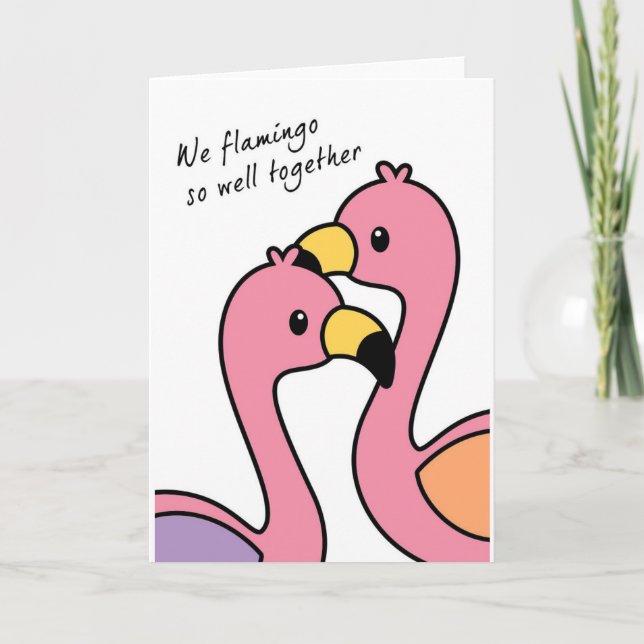 Flamingo So Well Anniversary/Love Card (Front)