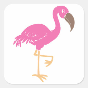 Flamingo Square Sticker