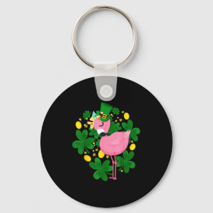 Flamingo St Patrick Day Funny Nk Bird Lover Gift Keychain