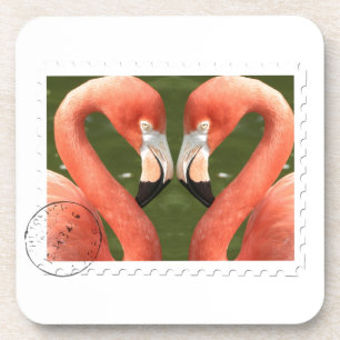Flamingo stamp coaster