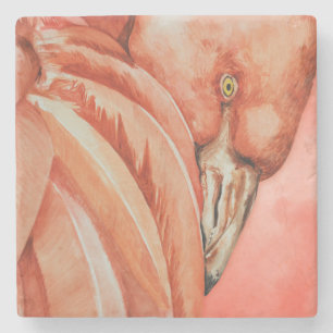 Flamingo stone coaster