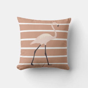 Flamingo Striped Outdoor Pillow