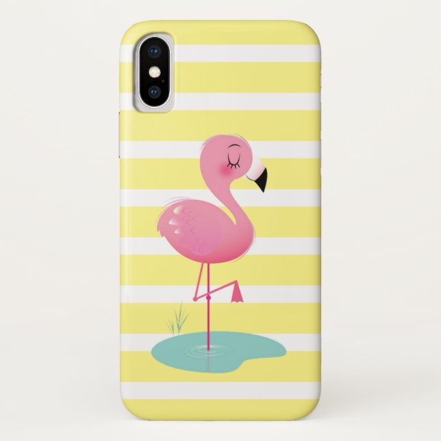 Flamingo & Stripes Phone case (Back)