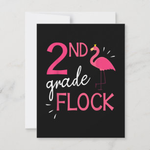 Flamingo Student Senior Happy 2nd Grade Flock Invitation