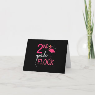 Flamingo Student Senior Happy 2nd Grade Flock Thank You Card