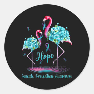Flamingo Suicide Prevention Awareness Classic Round Sticker