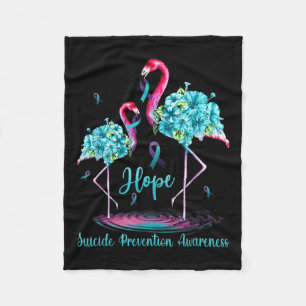 Flamingo Suicide Prevention Awareness  Fleece Blanket