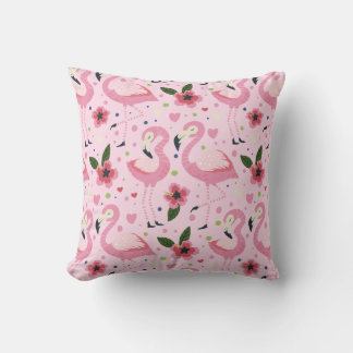 Flamingo Summer Collection One Design 9 Throw Pillow