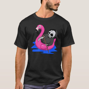 Flamingo Summer Grim Reaper Angel Of Death Hallow T-Shirt