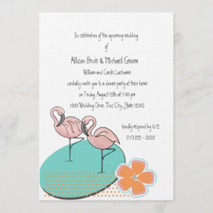 Flamingo Summer Rehearsal Dinner Invitation
