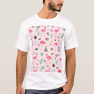 Flamingo Summer: Vibrant Bird Pattern T-Shirt