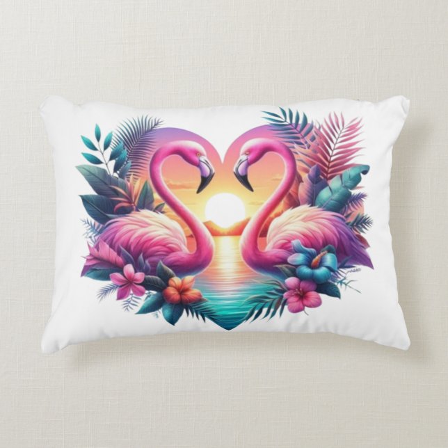  Flamingo Sunset Pillow (Front)