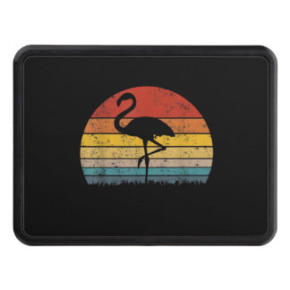 Flamingo Sunset Pink Vintage retro Art Trailer Hitch Cover