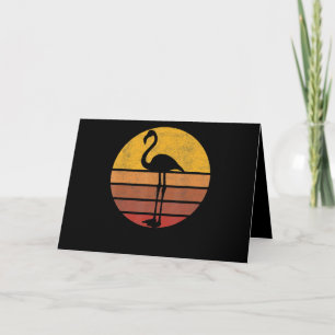 Flamingo  Sunset Trendy Animal Silhouette Flamingo Card