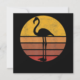 Flamingo Sunset Trendy Animal Silhouette Flamingo Invitation
