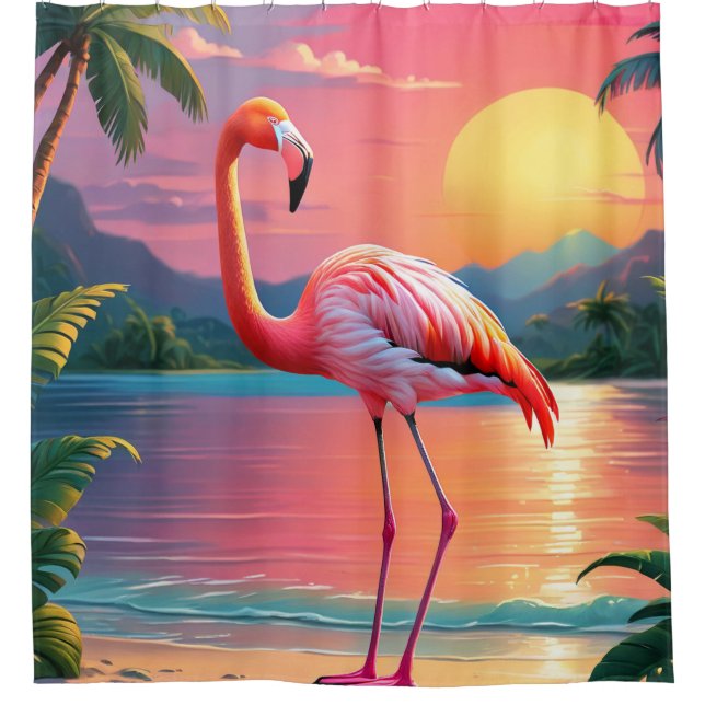 Flamingo Sunset Tropical Beach  (Front)