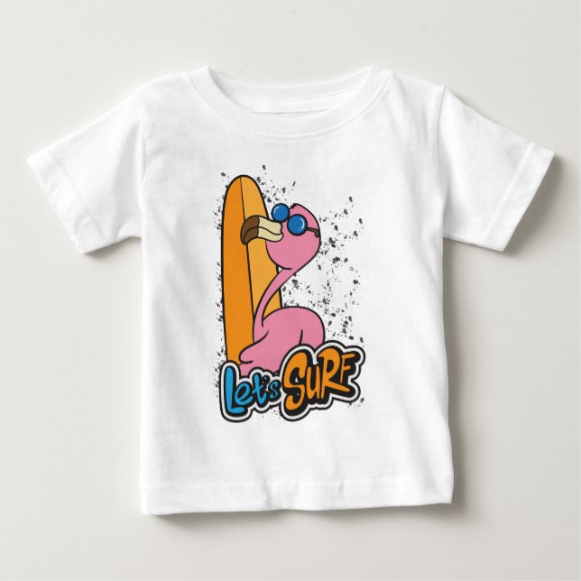 Flamingo surfer baby  T-Shirt (Front)