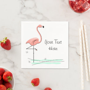 Flamingo Text paper napkins