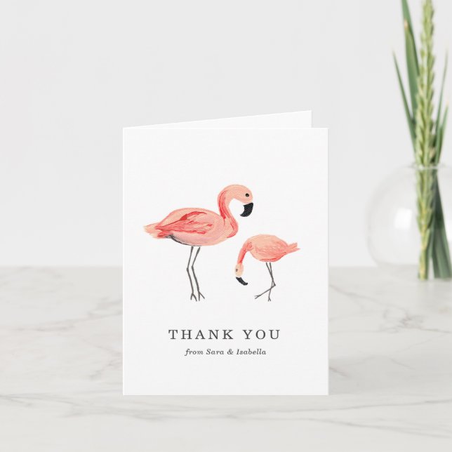 Flamingo Thank You Card (Front)