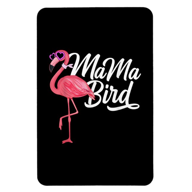 Flamingo Theme Birthday Gift - Mama Bird Flamingo Magnet (Vertical)