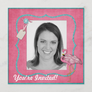 Flamingo Themed Party Invitation