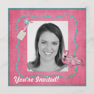 Flamingo Themed Party Invitation