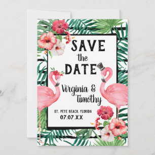 Flamingo Themed Save the Date