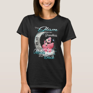 Flamingo This Glam Loves Her Grandkids To The Moon T-Shirt