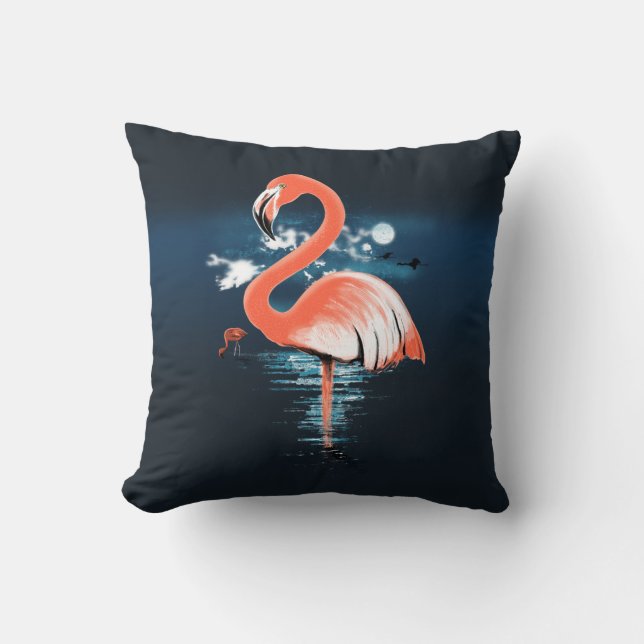 Flamingo Throw Pillow (Front)