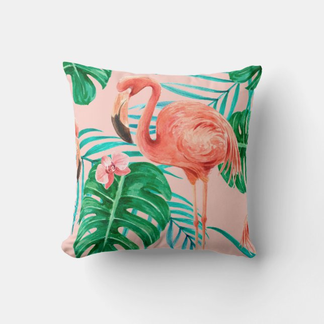 Flamingo Throw Pillow (Front)
