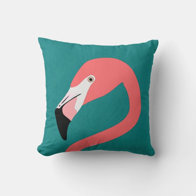 Flamingo Throw Pillow (Front)