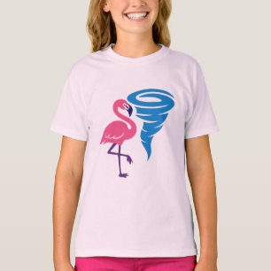 Flamingo Tornado Bold Modern Graphic Art T-Shirt