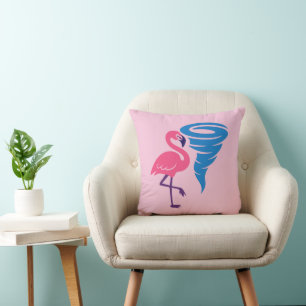 Flamingo Tornado Bold Modern Graphic Art Throw Pillow