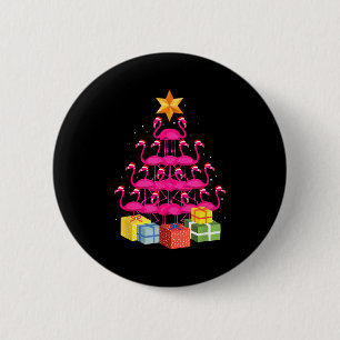 Flamingo Tree Funny Ugly Christmas 2 Inch Round Button