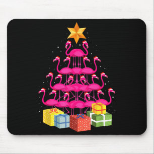 Flamingo Tree Funny Ugly Christmas  Mouse Pad
