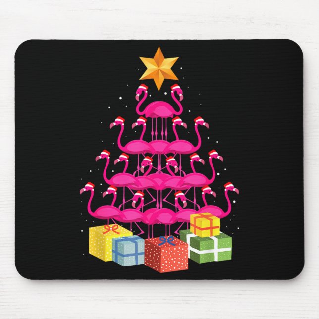 Flamingo Tree Funny Ugly Christmas  Mouse Pad (Front)