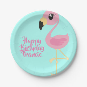 Flamingo Tropical 1st Birthday Plates