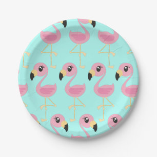 Flamingo Tropical 1st Birthday Plates