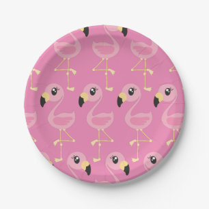 Flamingo Tropical 1st Birthday Plates