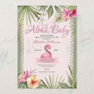 Flamingo Tropical Baby Shower Invitation