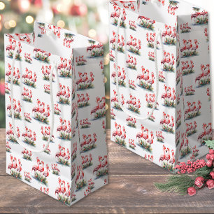 Flamingo Tropical Christmas Small Gift Bag