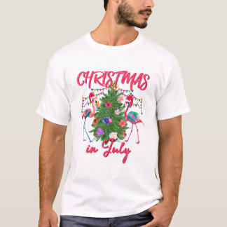 Flamingo Tropical Christmas T-Shirt