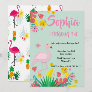 Flamingo Tropical Invitation