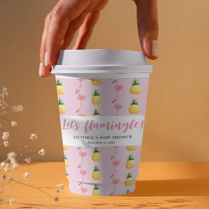 Flamingo Tropical Its a Girl Baby Shower  Paper Cups