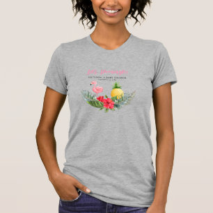 Flamingo Tropical Its a Girl Baby Shower T-Shirt