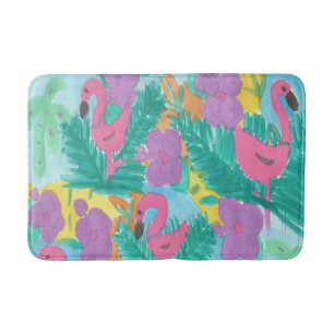 Flamingo Tropical Jungle Bath Mat