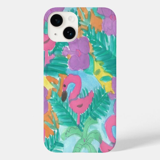 Flamingo Tropical Jungle Pattern Case-Mate iPhone Case (Back)