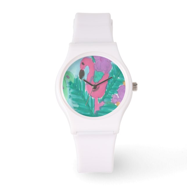 Flamingo Tropical Jungle Watch (Front)