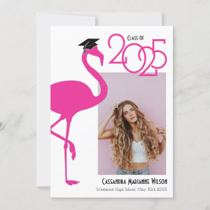 Flamingo Tropical Photo Graduation Announcement